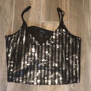 Sequins sparkle party tank/crop.